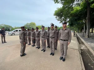 รอง ผกก.ป.สภ.บางพลี นำคณะข้าราชการตำรวจ ร่วมพิธีเปิดการอบรมครูพี่เลี้ยงและปล่อยแถวฝึกหัดปฏิบัติราชการ นักเรียนนายสิบตำรวจ (นสต.16)